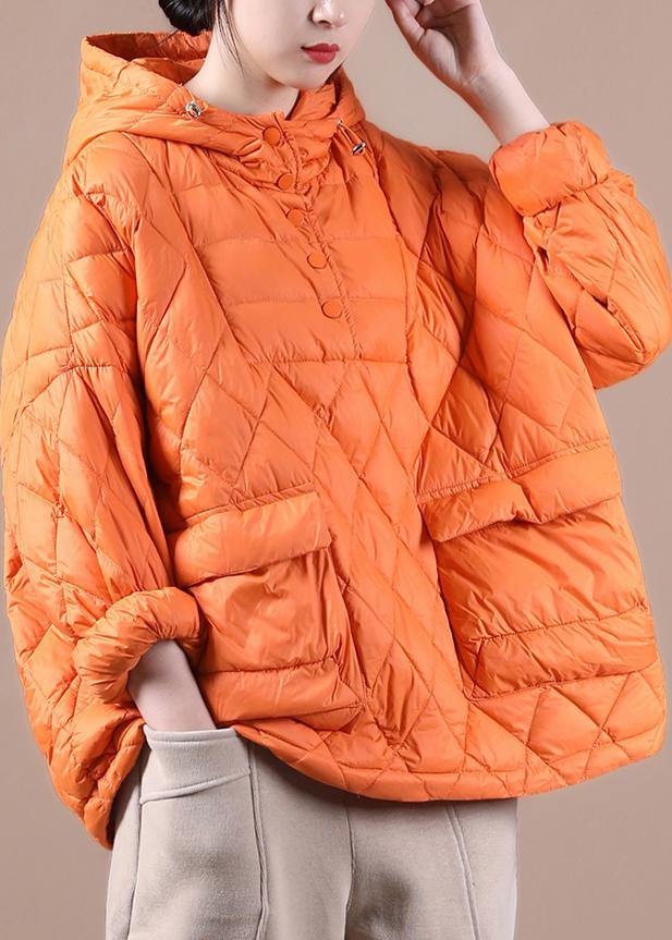 Literary Orange Plus Size Hooded Pullover Short Puffers Jackets(Free Shipping + Limited Stock) - Down Jackets - DYAVOR®