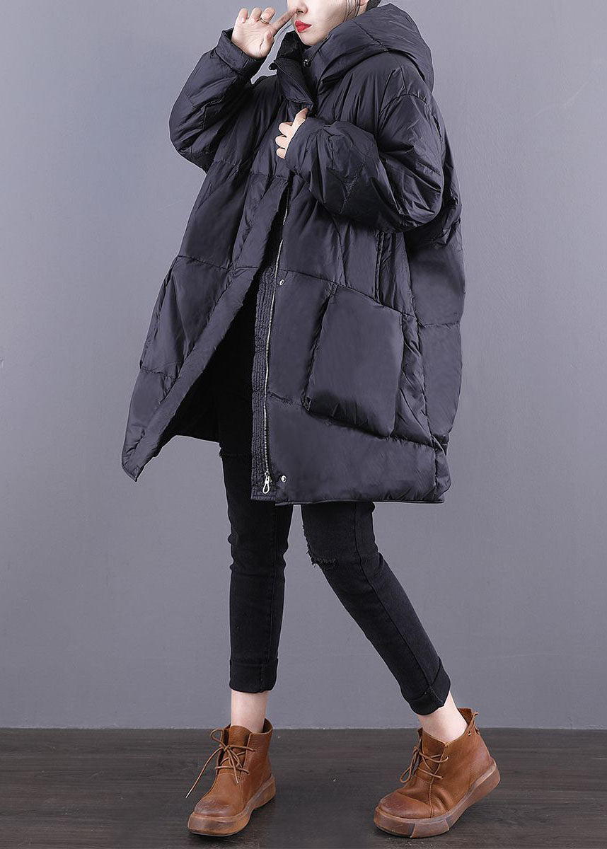 Loose Black Hooded Pockets Drawstring Duck Down Canada Goose Jacket Winter - Down Jackets - DYAVOR®