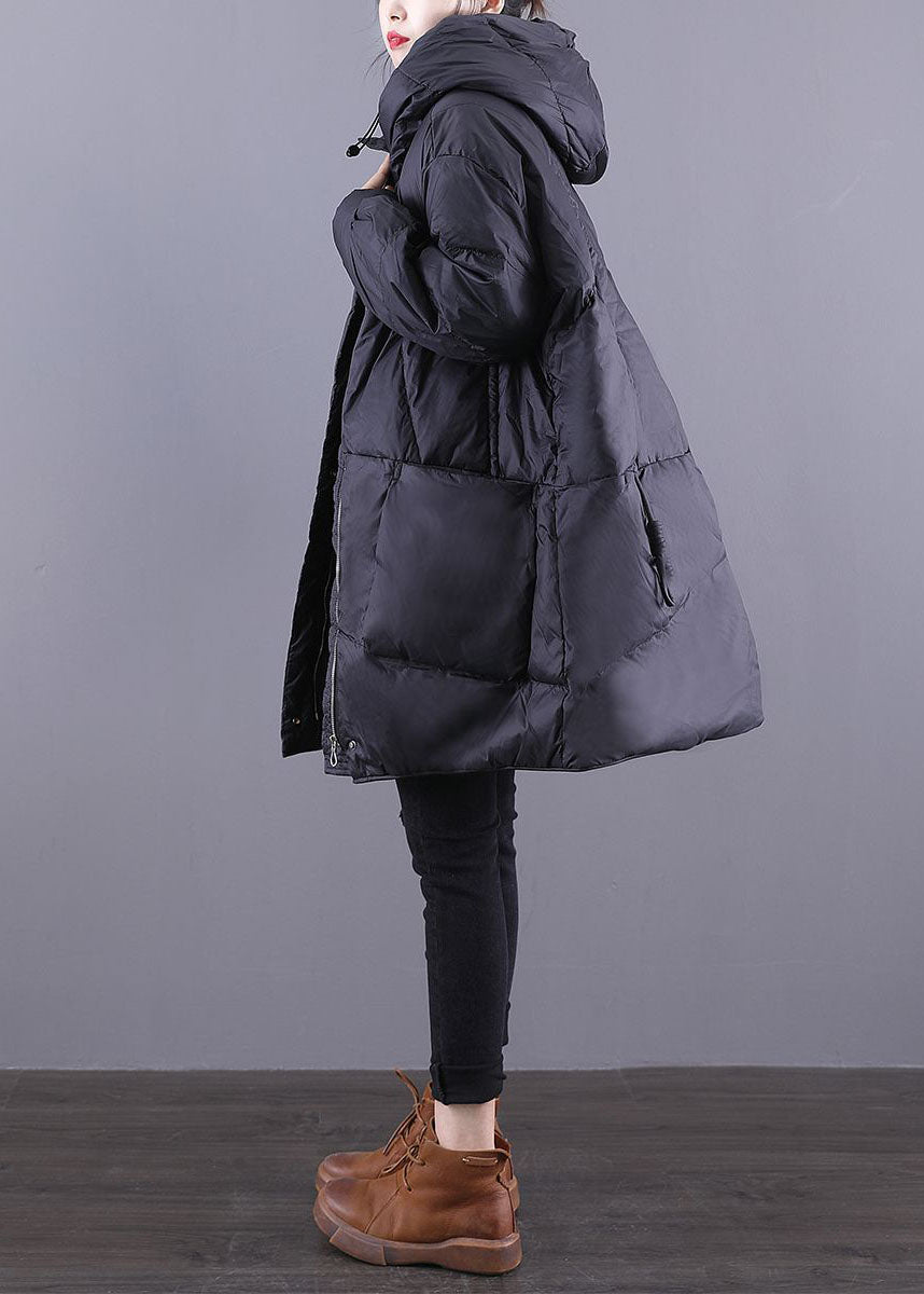 Loose Black Hooded Pockets Drawstring Duck Down Canada Goose Jacket Winter - Down Jackets - DYAVOR®