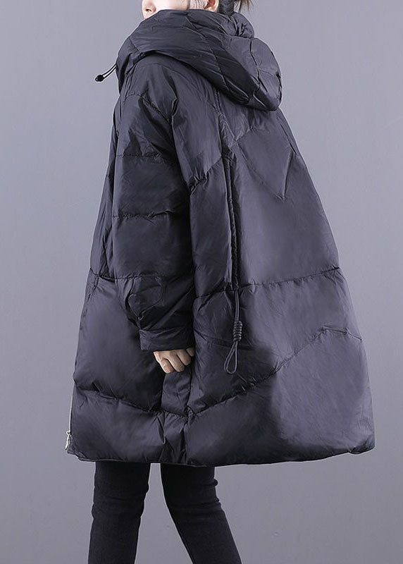 Loose Black Hooded Pockets Drawstring Duck Down Canada Goose Jacket Winter - Down Jackets - DYAVOR®
