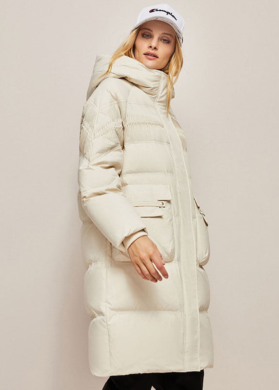 Loose Green Hooded Wrinkled Solid Duck Down Down Coat Winter - Down Jackets - DYAVOR®