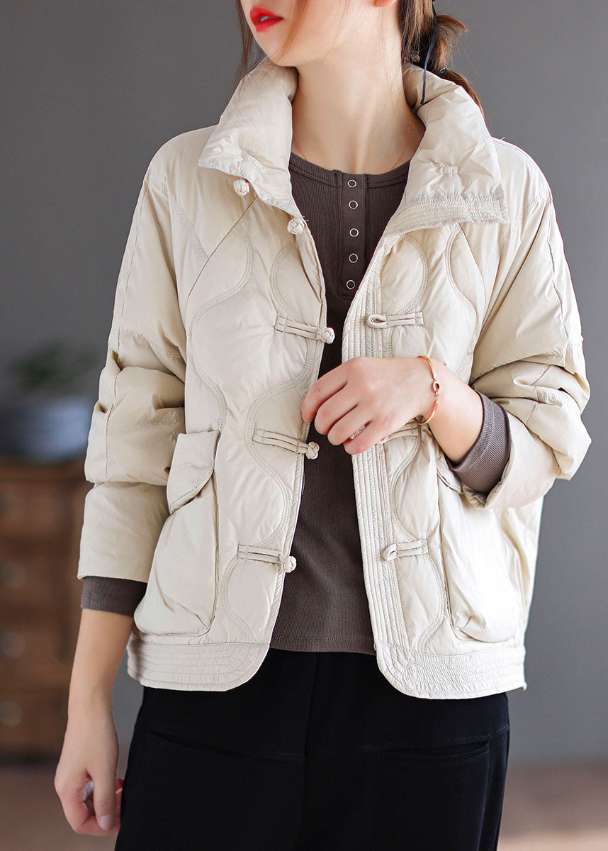 Loose Light Green Button Winter Down Jackets - Down Jackets - DYAVOR®