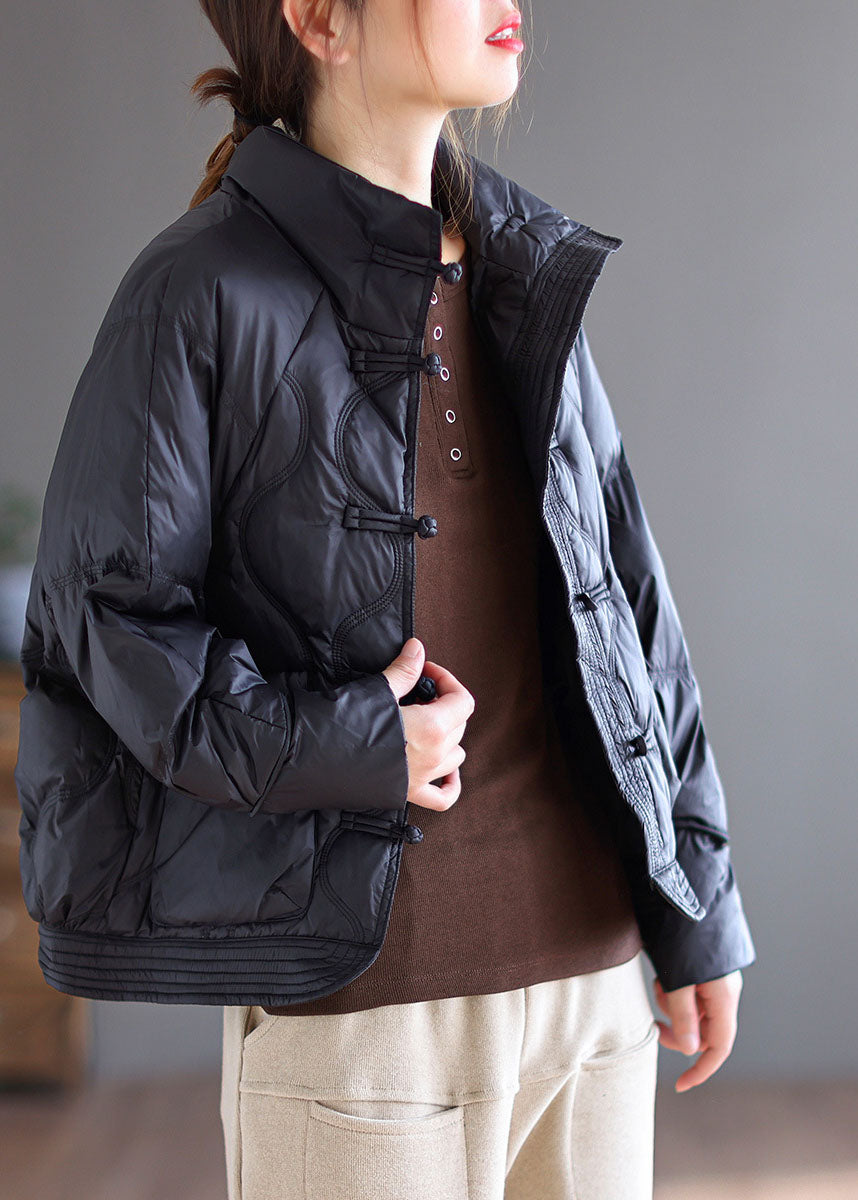 Loose Light Green Button Winter Down Jackets - Down Jackets - DYAVOR®