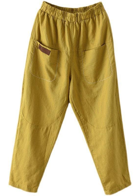 Loose Yellow Loose Casual Summer Pockets Pants - Pants - DYAVOR®