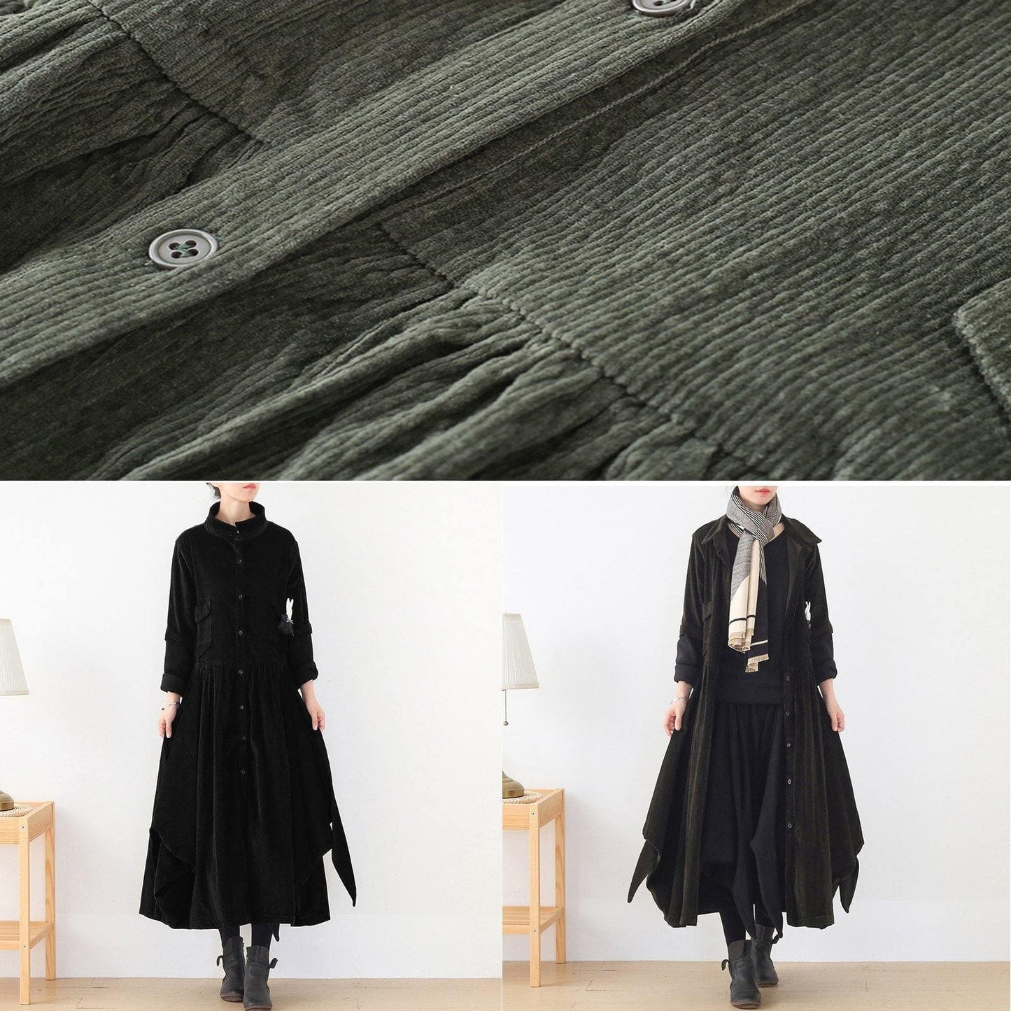 Loose false two pieces Fine spring outwear army green jackets - Trench coats - DYAVOR®