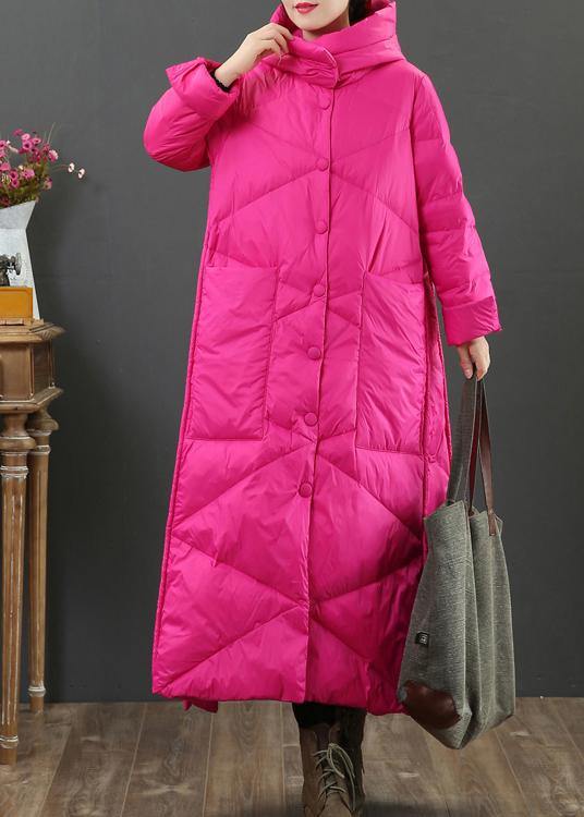 Luxury Loose fitting womens parka Jackets rose hooded Button Down warm winter coat - - DYAVOR®