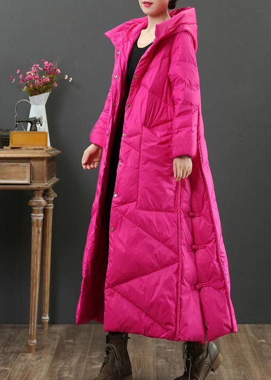 Luxury Loose fitting womens parka Jackets rose hooded Button Down warm winter coat - - DYAVOR®