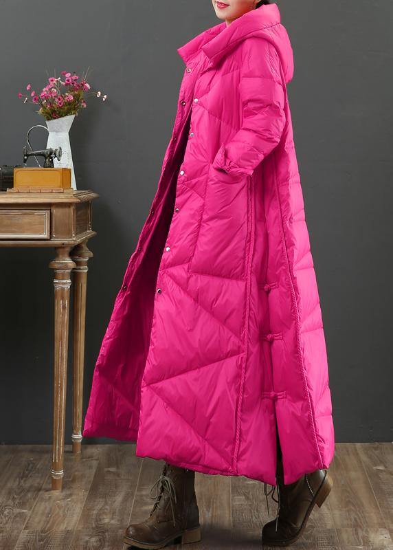 Luxury Loose fitting womens parka Jackets rose hooded Button Down warm winter coat - - DYAVOR®