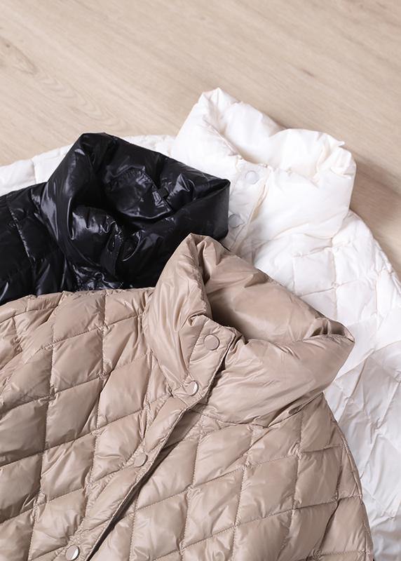 Luxury black goose Down coat Loose fitting snow jackets stand collar Button Down New Jackets - - DYAVOR®