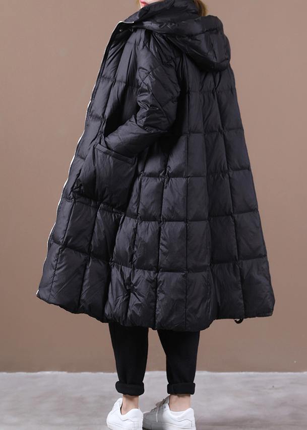 Luxury black warm winter coat plus size womens parka hooded zippered coats - - DYAVOR®