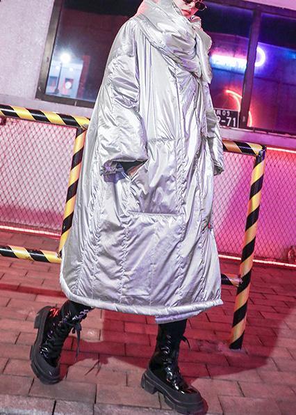 Luxury gray overcoat plus size clothing winter jacket winter big lapel collar overcoat - - DYAVOR®