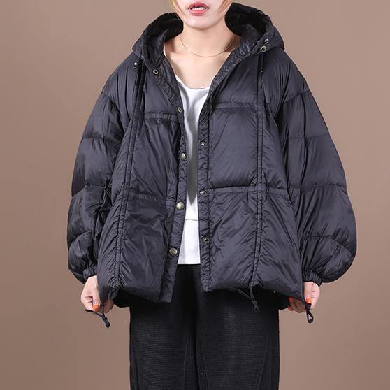 Luxury plus size clothing winter jacket black hooded Button Down goose Down coat - - DYAVOR®
