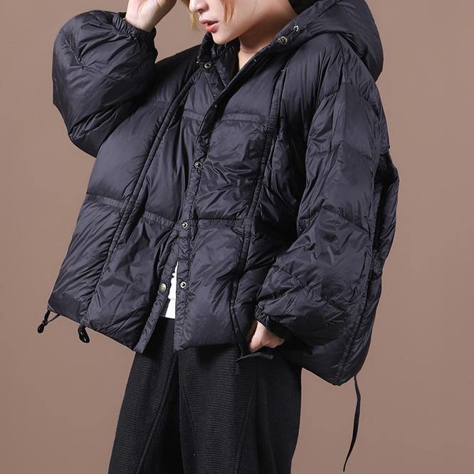 Luxury plus size clothing winter jacket black hooded Button Down goose Down coat - - DYAVOR®