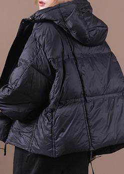 Luxury plus size clothing winter jacket black hooded Button Down goose Down coat - - DYAVOR®