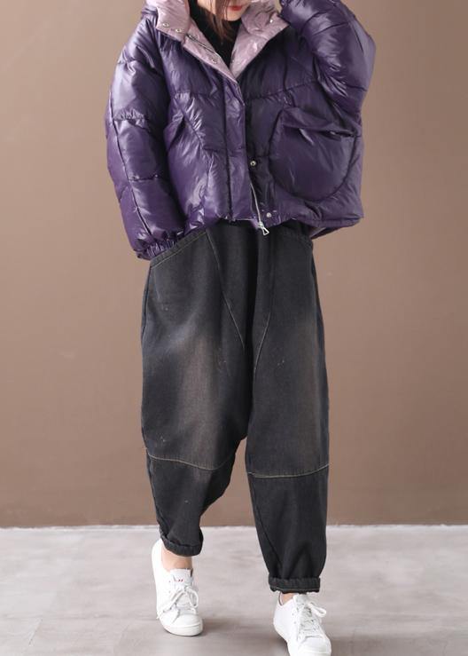 Luxury purple women parkas Coats winter hooded thick outwear - - DYAVOR®