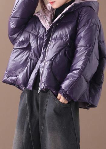 Luxury purple women parkas Coats winter hooded thick outwear - - DYAVOR®