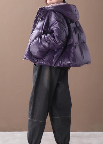 Luxury purple women parkas Coats winter hooded thick outwear - - DYAVOR®