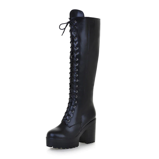 Perla Women's Lace-up Platform Boots - Boots - DYAVOR®