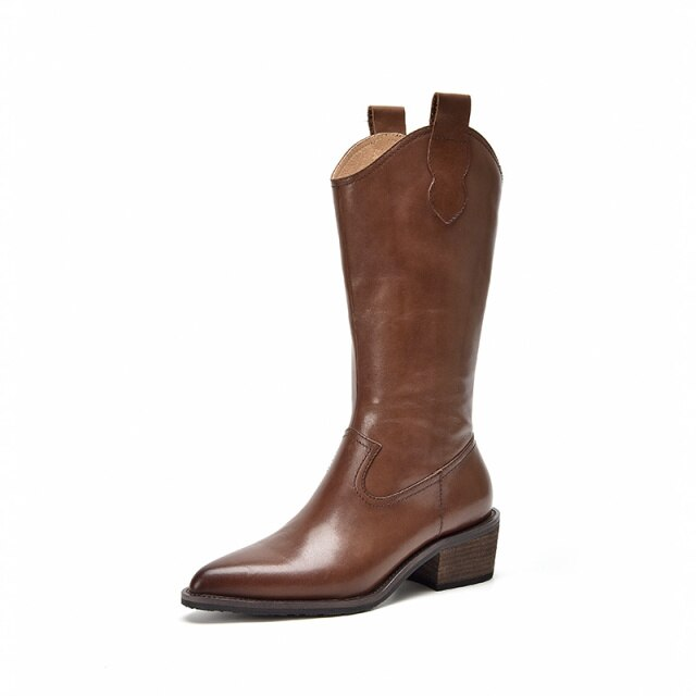 Miller Women's Mid Calf Leather Boots - Boots - DYAVOR®