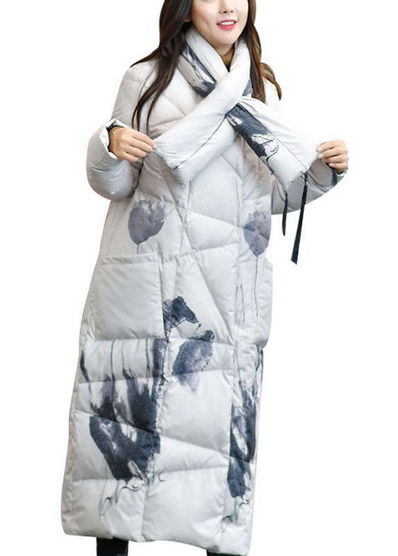 Modern Black retro Print Pockets Winter Warm Down coat - Down Jackets - DYAVOR®