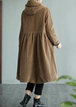 Modern Hooded Pockets Fashion Maxi Coat Khaki Daily Outwear - Trench coats - DYAVOR®