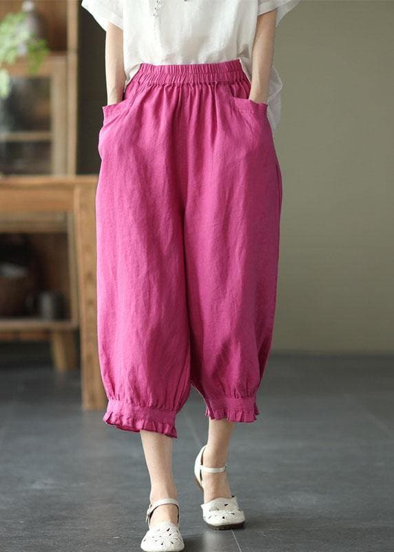 Modern Yellow Loose Ruffled Summer Casual Linen Pants - Pants - DYAVOR®
