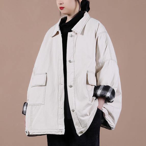 Modern nude Plus Size tunic coat Photography lapel Button Down spring outwear - Down Jackets - DYAVOR®