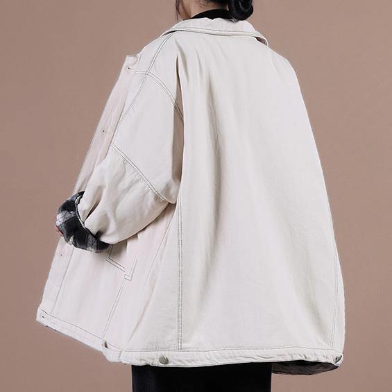 Modern nude Plus Size tunic coat Photography lapel Button Down spring outwear - Down Jackets - DYAVOR®
