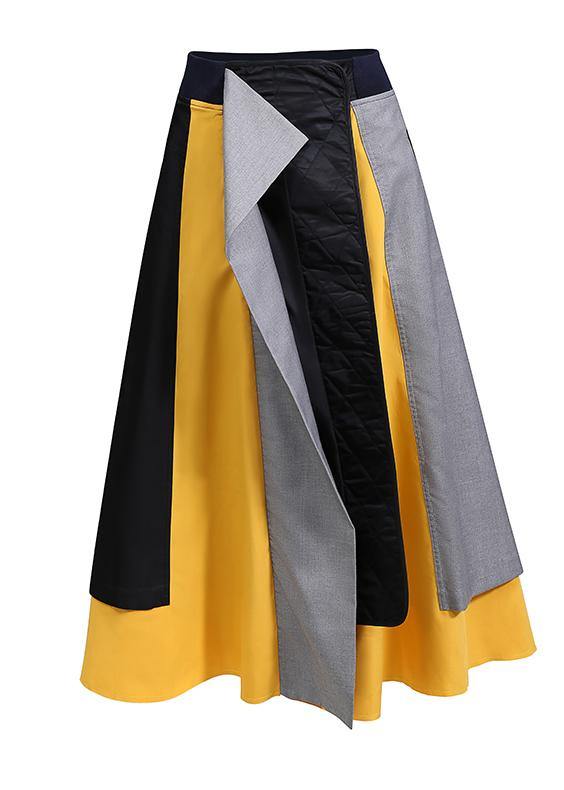 Multicolor Patchwork A-Line Elegant Long Skirt - Skirts - DYAVOR®