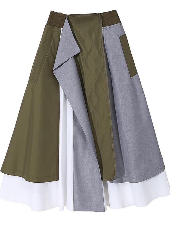 Multicolor Patchwork A-Line Elegant Long Skirt - Skirts - DYAVOR®