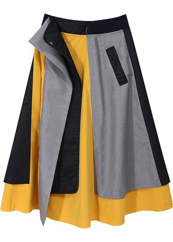 Multicolor Patchwork A-Line Elegant Long Skirt - Skirts - DYAVOR®