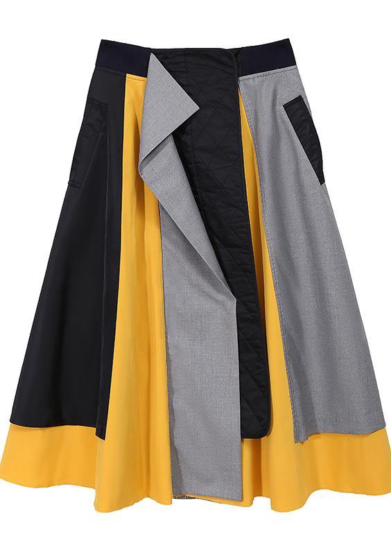 Multicolor Patchwork A-Line Elegant Long Skirt - Skirts - DYAVOR®