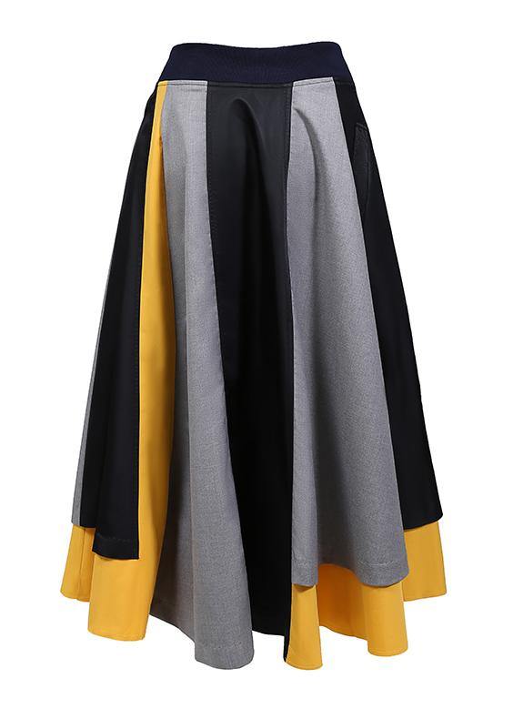 Multicolor Patchwork A-Line Elegant Long Skirt - Skirts - DYAVOR®