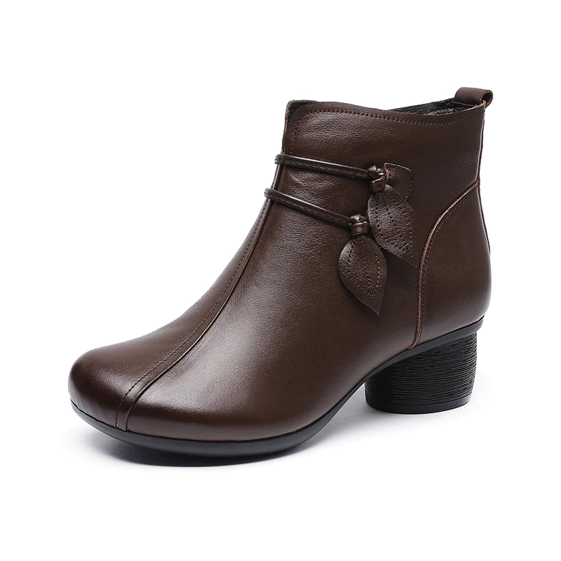 Nashi Women's Comfortable Leather Ankle Boots - Boots - DYAVOR®