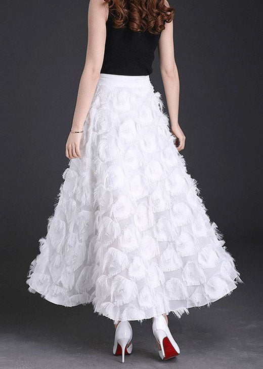 Natural White Tasseled Chiffon Skirts Spring - Skirts - DYAVOR®