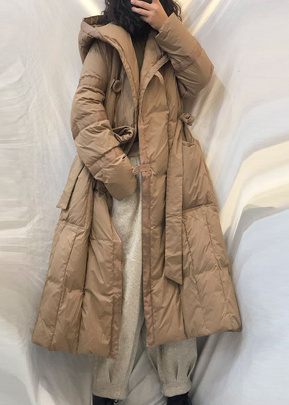 New Khaki Pockets Button Loose Winter Duck Down Jacket - Down Jackets - DYAVOR®