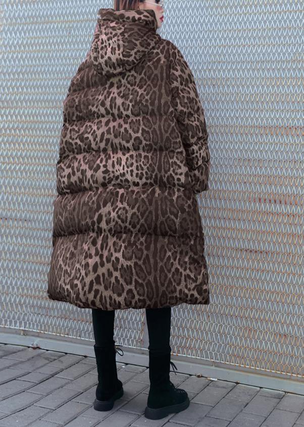 New Loose fitting snow jackets thick coats Leopard hooded Parkas - - DYAVOR®