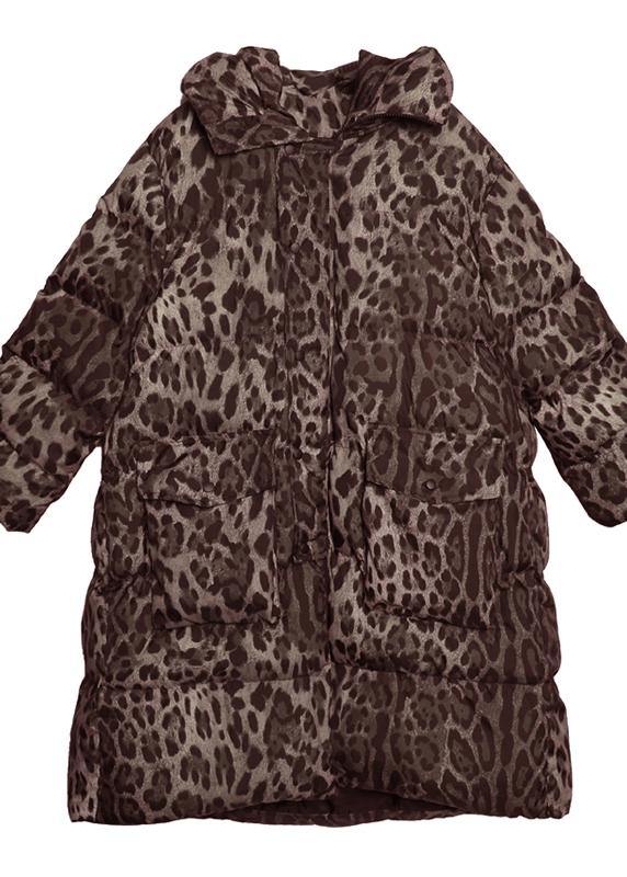 New Loose fitting snow jackets thick coats Leopard hooded Parkas - - DYAVOR®