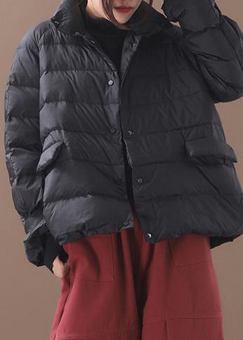 New black Parkas casual snow jackets winter short coats stand collar - - DYAVOR®