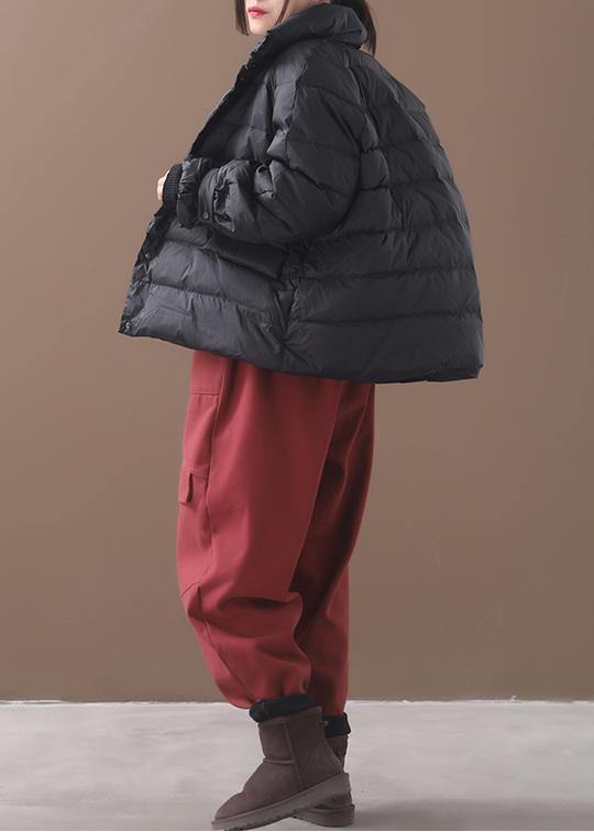 New black Parkas casual snow jackets winter short coats stand collar - - DYAVOR®