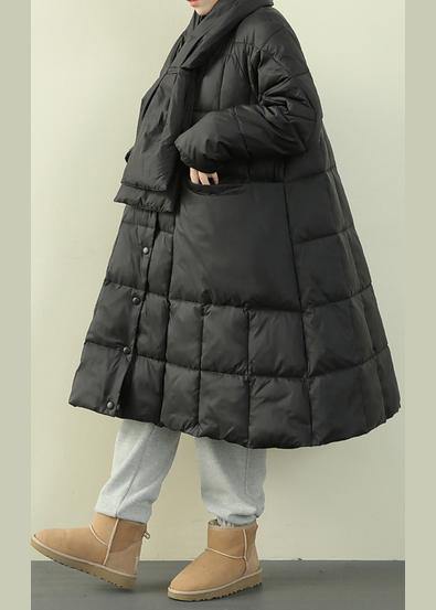 New black down jacket woman oversize snow thick pockets Luxury overcoat - Down Jackets - DYAVOR®