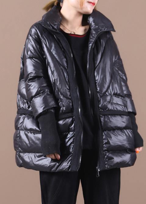 New black duck down coat plus size clothing down jacket stand collar patchwork women overcoat - - DYAVOR®