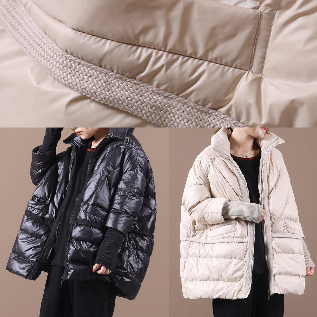 New black duck down coat plus size clothing down jacket stand collar patchwork women overcoat - - DYAVOR®