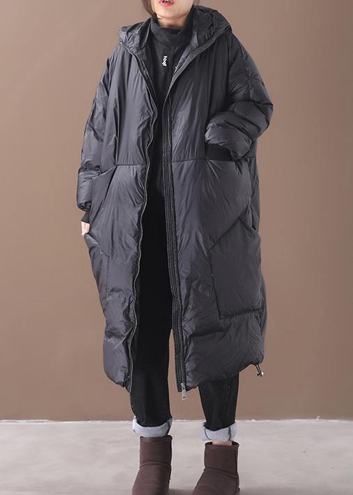 New black warm winter coat plus size down jacket hooded pockets women coats - - DYAVOR®