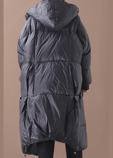 New black warm winter coat plus size down jacket hooded pockets women coats - - DYAVOR®