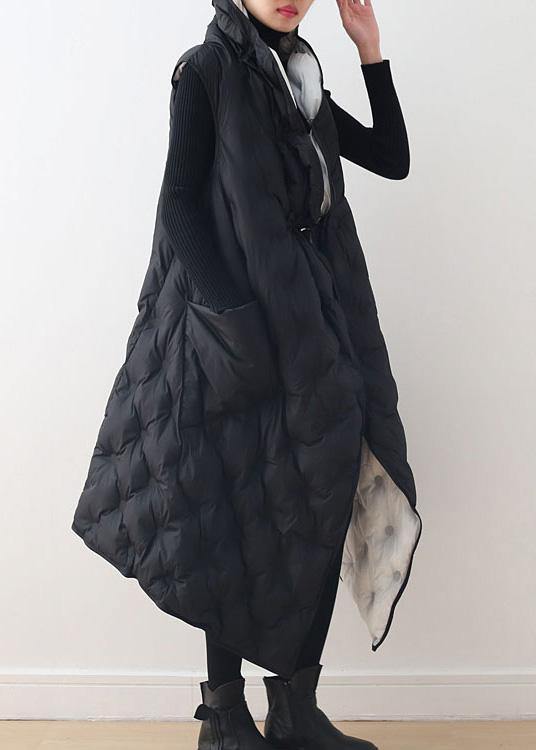 New black white Vest wear long thick loose large size cotton jacket coat on both sides - - DYAVOR®