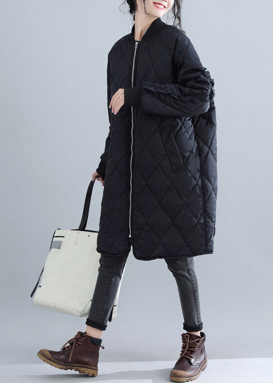 New black women parka plus size clothing stand collar Jackets & Coats women ruffles outwear - - DYAVOR®