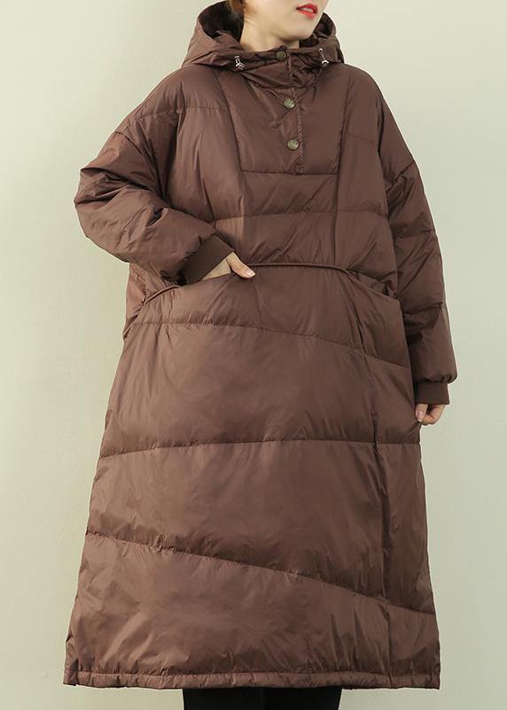 New plus size clothing Puffers Jackets green hooded Button Down goose Down coat - Down Jackets - DYAVOR®