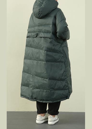 New plus size clothing Puffers Jackets green hooded Button Down goose Down coat - Down Jackets - DYAVOR®