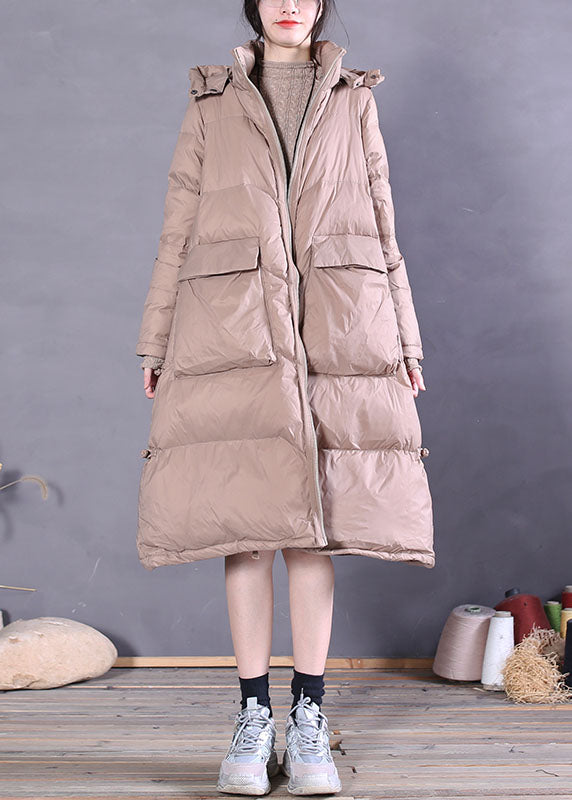 Organic Black Hooded Pockets Duck Down Down Coats Winter - Down Jackets - DYAVOR®
